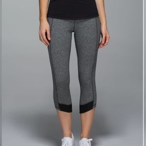 Lululemon Motivate Crop Speckled Grey Legging